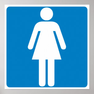 Affiches Symbole de l'autoroute des toilettes pour femmes