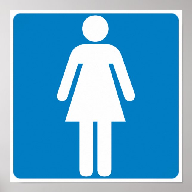 Affiches Symbole de l'autoroute des toilettes pour femmes (Devant)