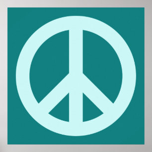 Affiches Symbole de paix Aqua et sarcelle