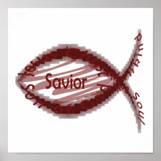 Affiches Symbole de poisson Jésus Sauveur