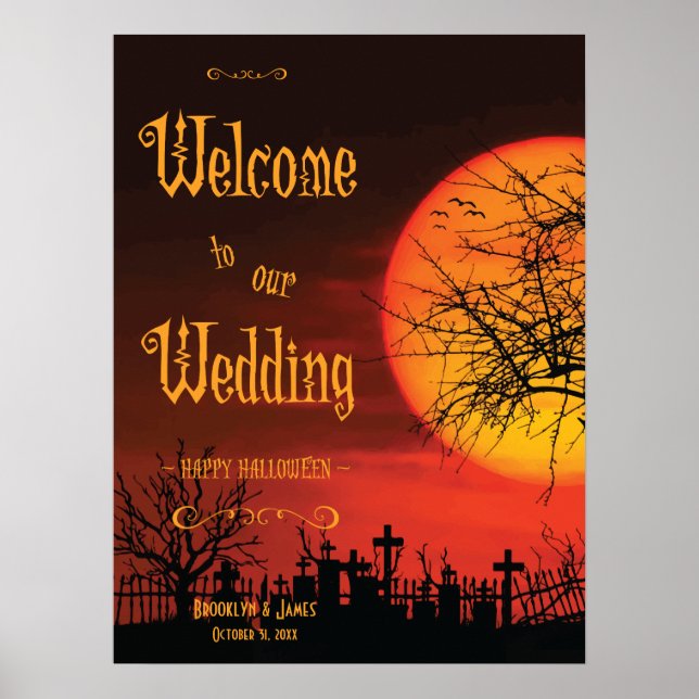 Affiches Symbole de réception de mariage d'Halloween noir I (Devant)