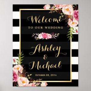 Affiches Symbole de réception de mariage Gold Vintage rayur