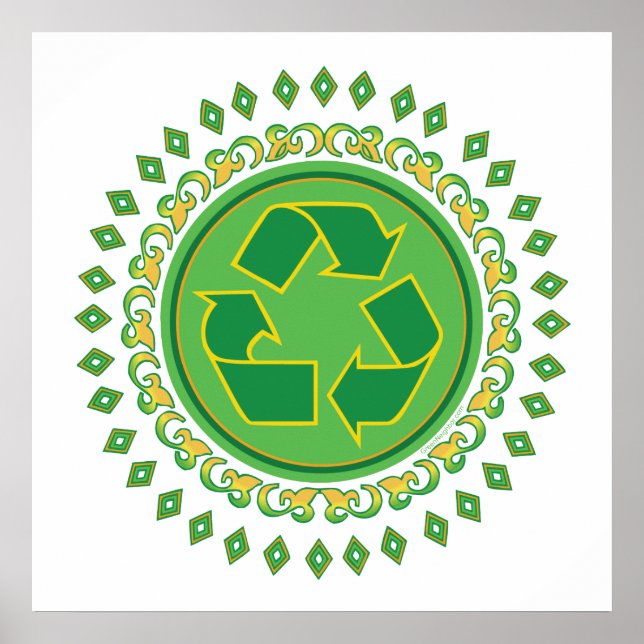 Affiches SYMBOLE DE RECYCLAGE DE Médallion (Devant)