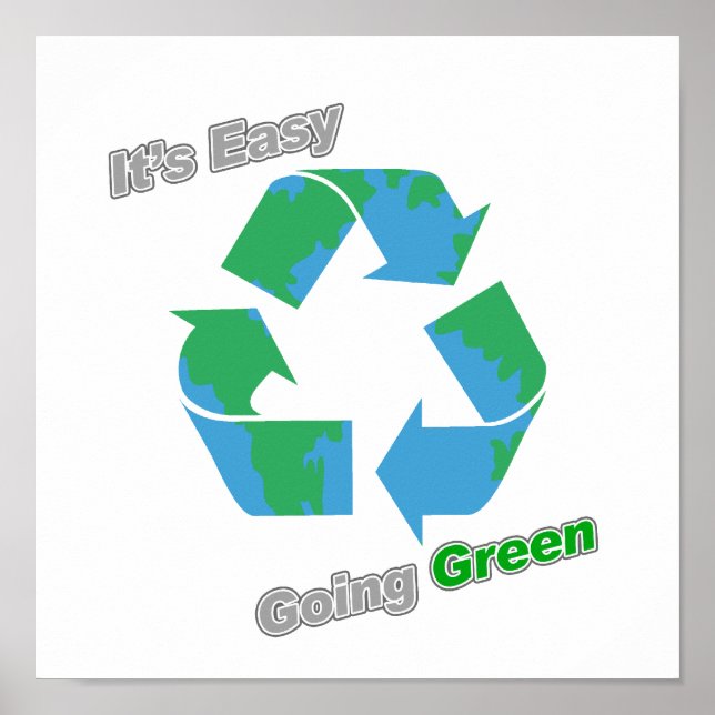 Affiches Symbole de recyclage écologique facile à utiliser (Devant)