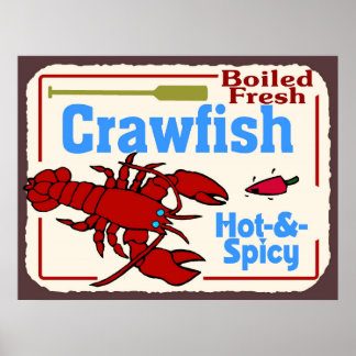 Affiches Symbole d'écrevisse épicée Hot N