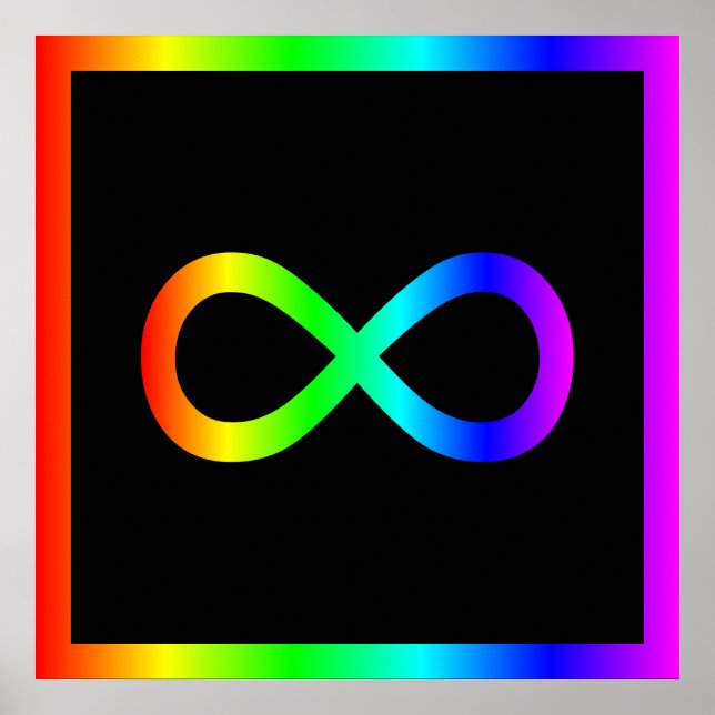 Affiches Symbole d'infini arc-en-ciel (Devant)