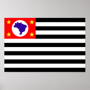Affiches Symbole du Brésil de drapeau de ville de Sao Paul