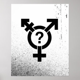 AFFICHES SYMBOLE GENDERQUEER NOIR