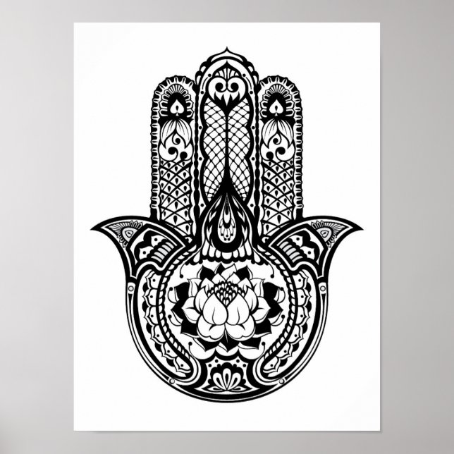 Affiches Symbole Hamsa inspiré 2 (Devant)