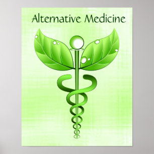 Affiches Symbole Light Alternative Green Medicine Caduceus
