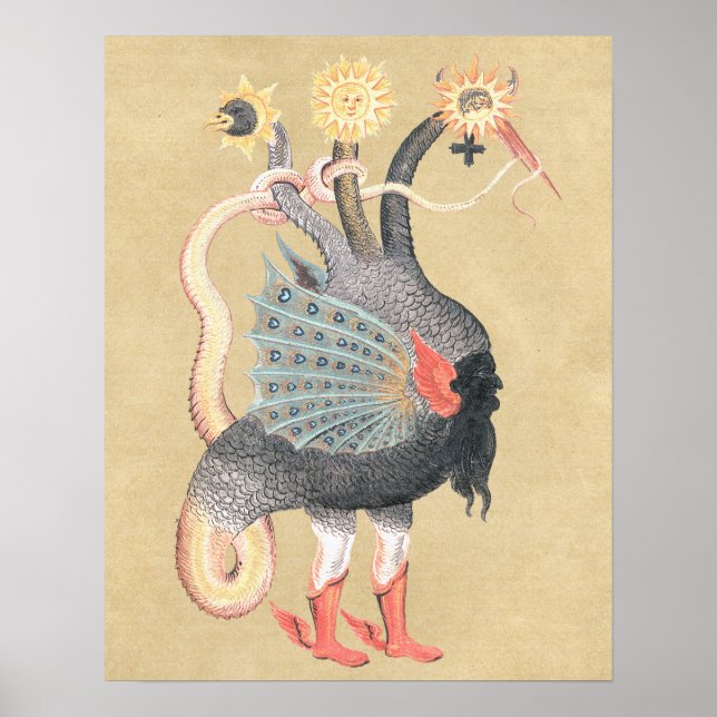 Affiches Symbole magique du Dragon d'Alchimie (Devant)