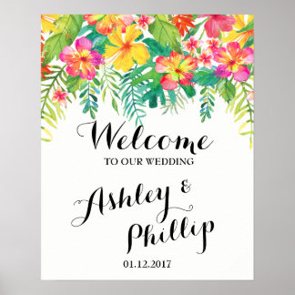 Affiches SYMBOLE Mariage D'ACCUEIL Tropical