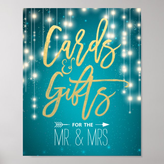 Affiches Symbole Mariage des cartes et cadeaux Turquoise Li (Devant)