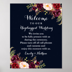 Affiches SYMBOLE Mariage Floral Unplugged de la marine de B