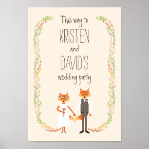 Affiches Symbole Mariage ivoirien des renards de bois de Wh