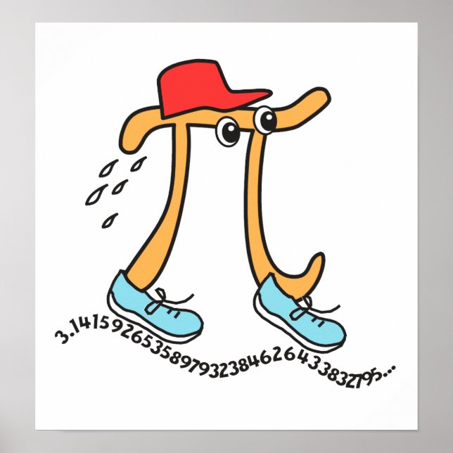 Affiches Symbole Pi Long Running © Funny Pi Guy (Devant)