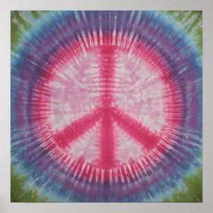 Affiches SYMBOLE Pink DE LA PAIX Tie Dye