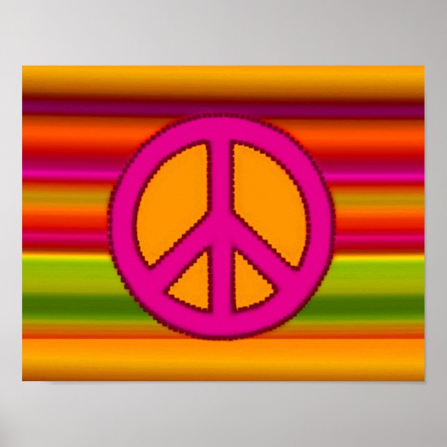 Affiches SYMBOLE Pink Orange Fractal & Peace (Devant)