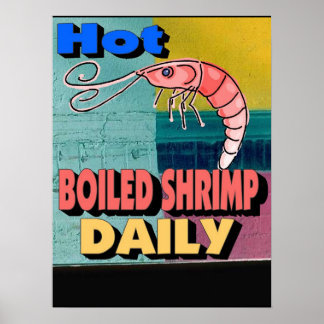Affiches Symbole quotidien de crevettes chaudes