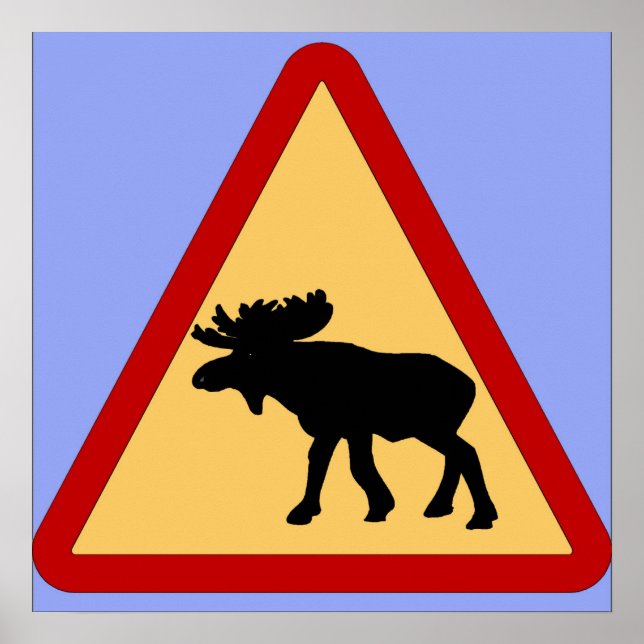 Affiches Symbole routier de l'orignal (Elk) (Devant)
