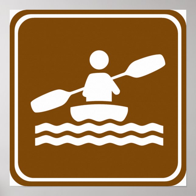 Affiches SYMBOLE ROUTIER Kayak (Devant)