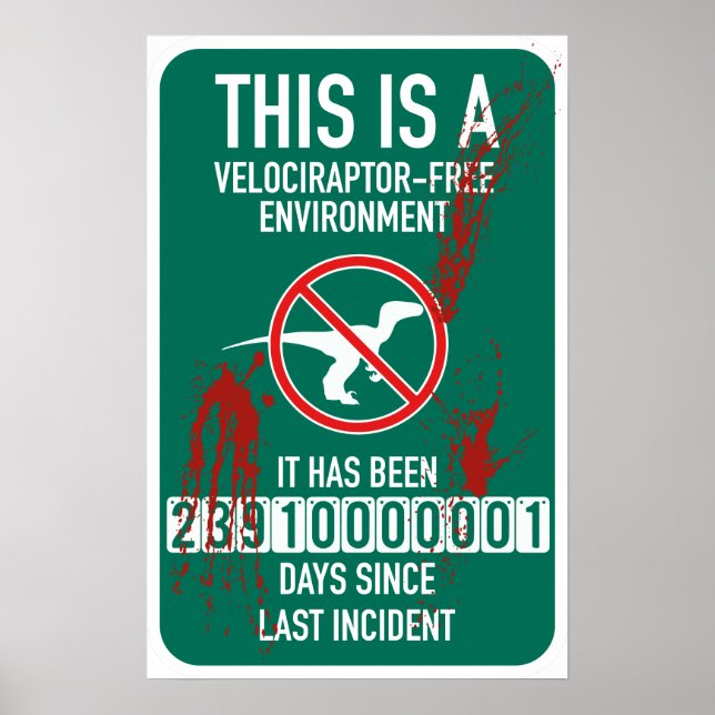 Affiches Symbole sans accident de vélociraptor (répandu dan (Devant)