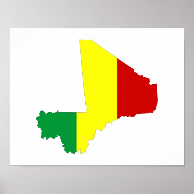 Affiches symbole silhouette de la forme du drapeau du pays  (Devant)