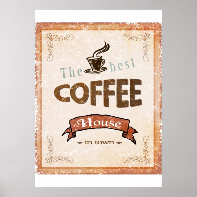 Affiches Symbole vintage Best Coffee (Devant)