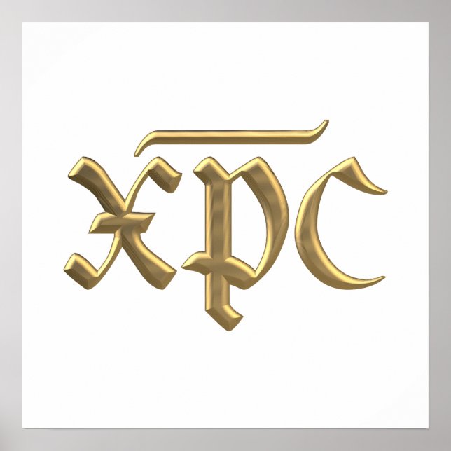 Affiches Symbole XPC "3D" en or (Devant)