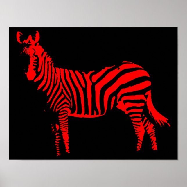 Affiches Symbole Zebra Red Silhouette (Devant)