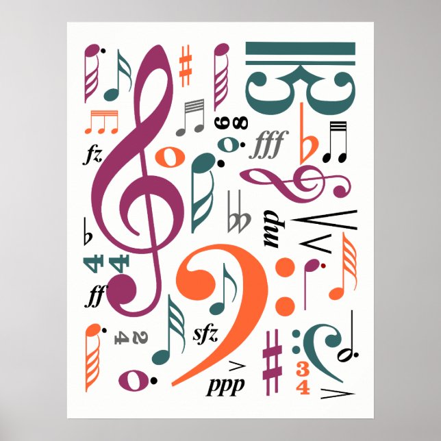 Affiches Symboles de musique (Devant)