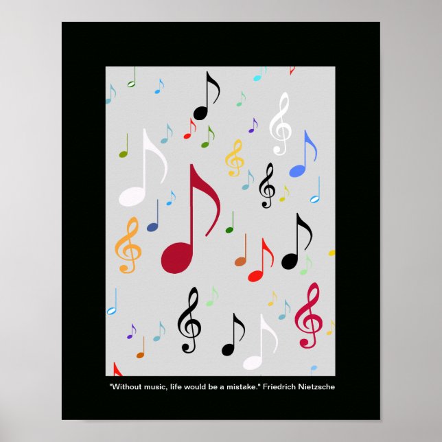 Affiches Symboles de musique/ notes musicales (Devant)