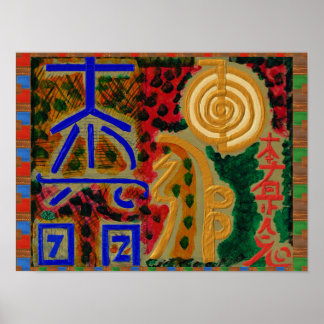 Affiches Symboles principaux de guérison Reiki