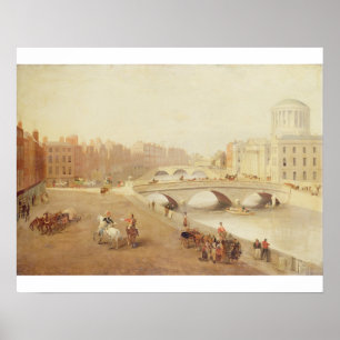 Affiches T34018 la rivière Liffey et les palais de justice,