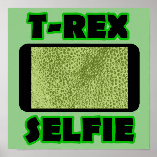 Affiches T-Rex Selfie Armoiries Courtes Dinosaure Drôle Pos