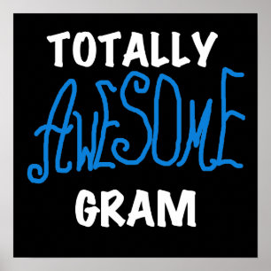Affiches T-shirts bleus et cadeaux de gramme totalement imp