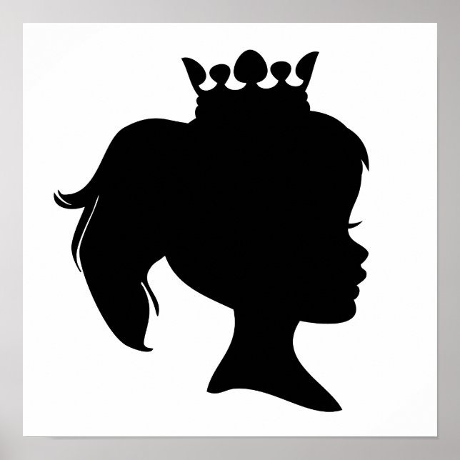 Affiches T-shirts et cadeaux Black Silhouette Princess (Devant)