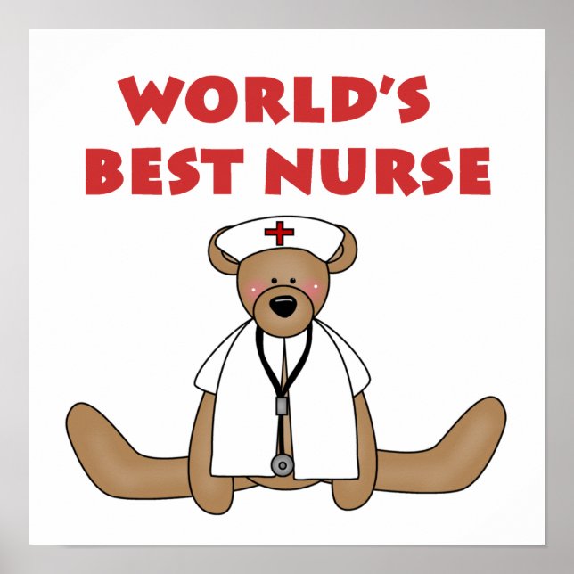 Affiches T-shirts et cadeaux de Bear World's Best Nurse (Devant)