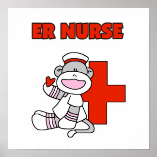 Affiches T-shirts et cadeaux de l'infirmière de singe de ch