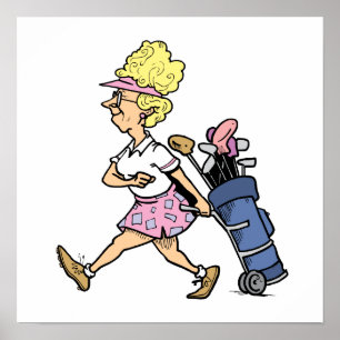 Affiches T-shirts et cadeaux Lady Golfer