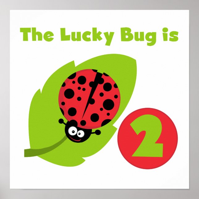 Affiches T-shirts et cadeaux Lucky Bug 2e anniversaire (Devant)