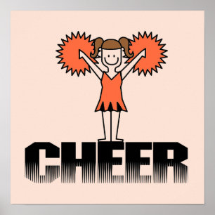 Affiches T-shirts et cadeaux Orange Cheerleader