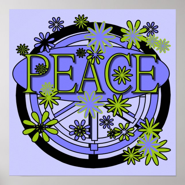 Affiches T-shirts et cadeaux Purple and Lime Peace (Devant)