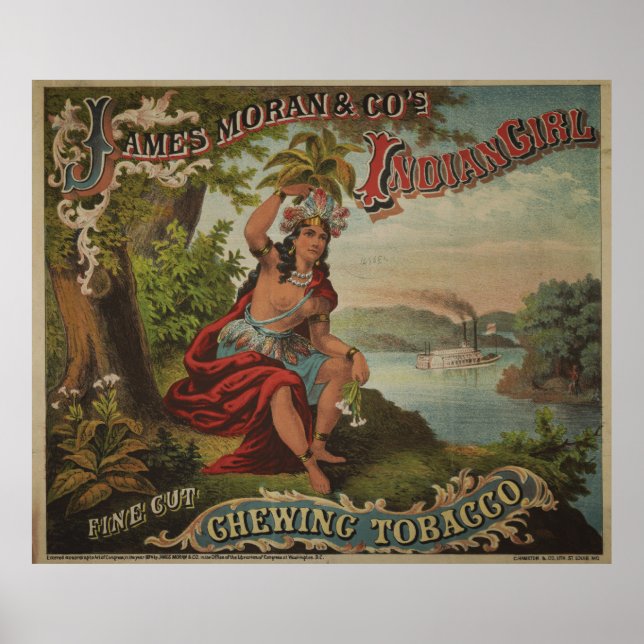 Affiches Tabac à mâcher pour fille indienne [1874] (Devant)