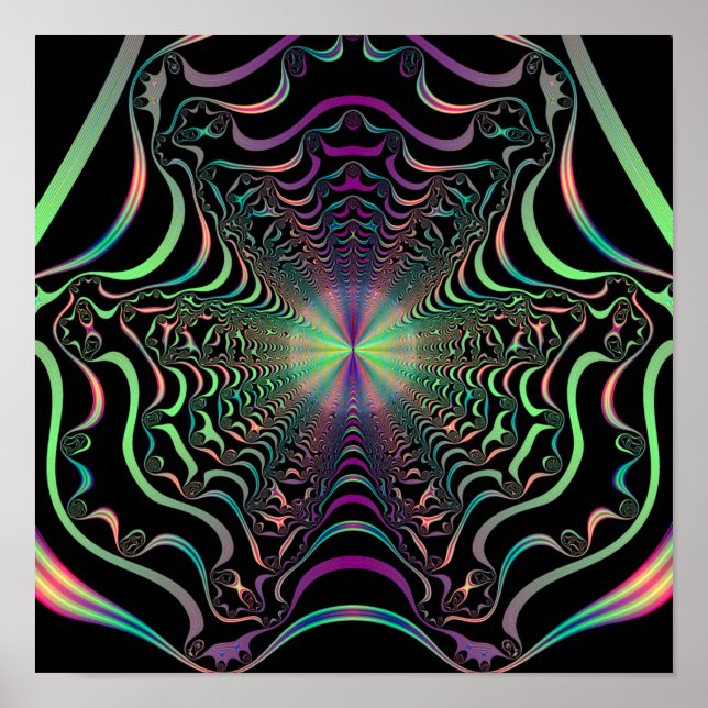 Affiches Tabac Abstrait Pastel Fractal Web (Devant)