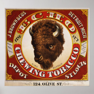 Affiches Tabac de mastication de coupe fine d'écho