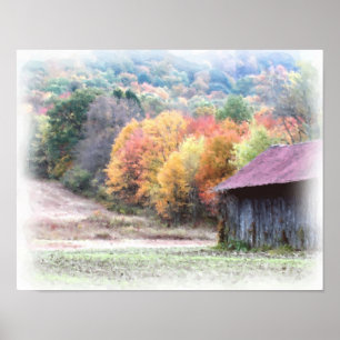 Affiches Tabac Grange Chute Feuillage Photo Peinture
