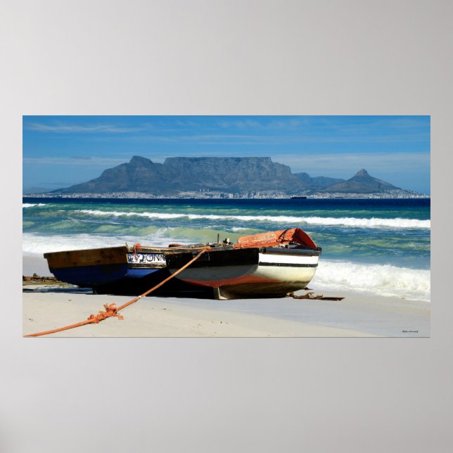 Affiches Table Mountain & bateaux de pêche, Cap, RSA (Devant)