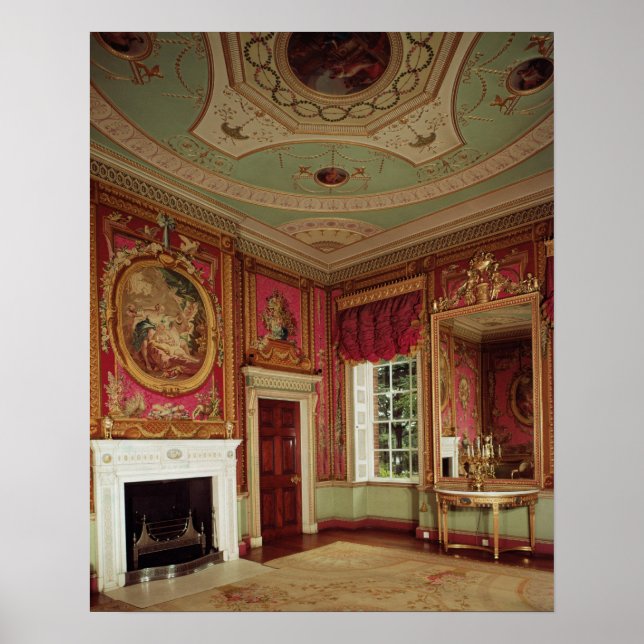 Affiches Table ronde, verrière et cheminée d'Adam (Devant)