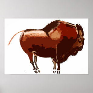 Affiches Tablette de bison peinte